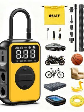 Tire Inflator Portable Air Compressor Cordless with Pressure Gauge and Auto Shut